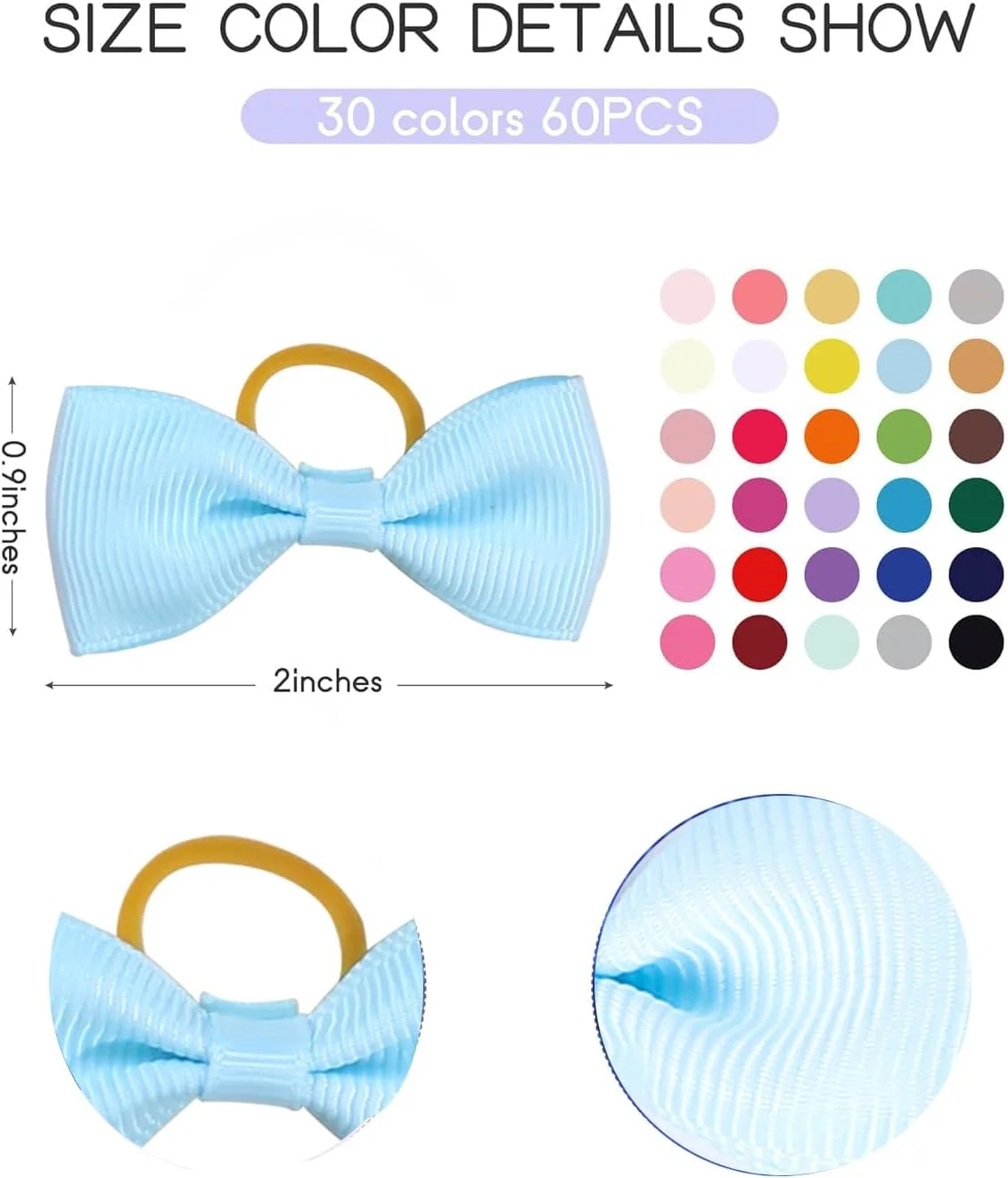 پاپیون و کش مو سگ های کوچک، لوازم جانبی مو حیوانات خانگی، پاپیون های کوچک و زیبای مو (60 عدد، مدل A)