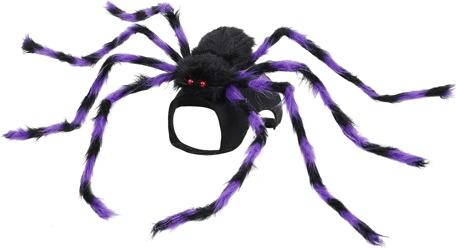 لباس عنکبوتی سگ، لباس پولیشی عنکبوتی، لباس هالووین قابل تنظیم برای سگ و گربه، لوازم جانبی لباس پوشیدن