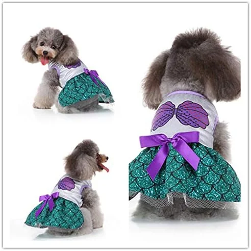 لباس سگ طرح کریسمس، لباس مهمانی حیوانات خانگی (A21, M)