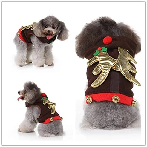 لباس سگ طرح کریسمس، لباس حیوانات خانگی، مناسب مهمانی (A23, L)