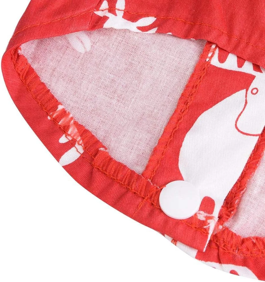 لباس حیوانات خانگی جلیقه قرمز گوزن کریسمس پیراهن بدون آستین سگ برای سگ های کوچک و متوسط (S)