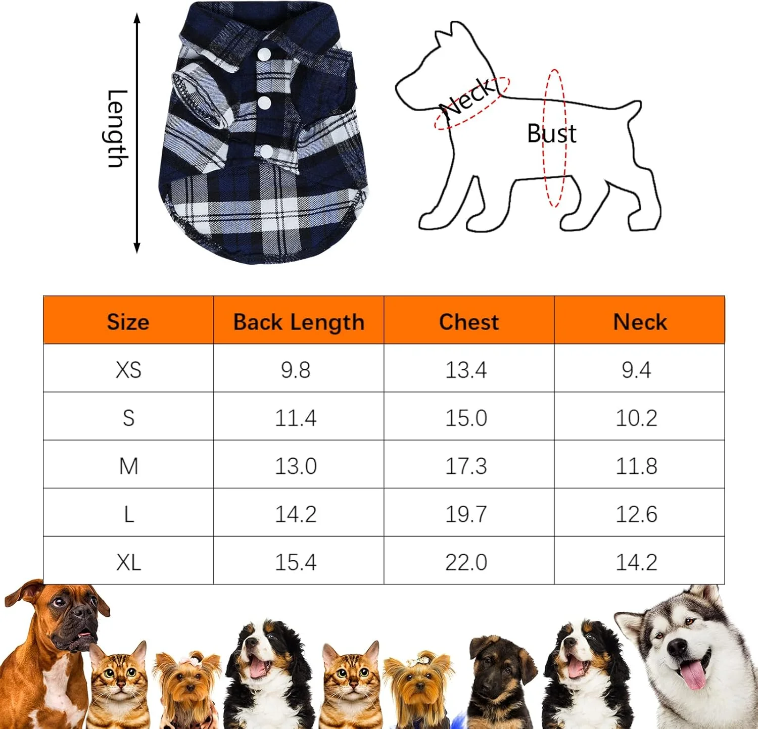 ست 3 عددی لباس سگ، پیراهن چهارخانه، لباس دکمه دار برای سگ های کوچک و گربه ها، لباس کریسمس (کوچک)