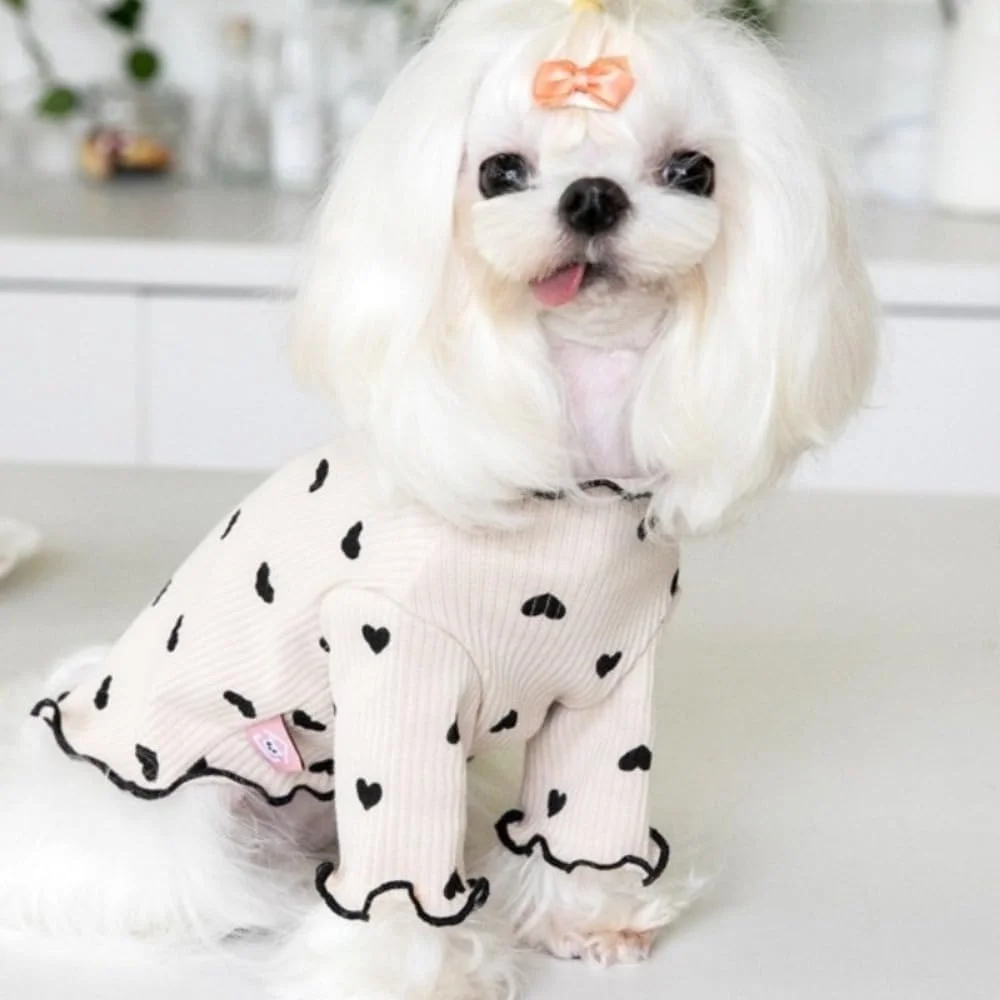 لباس حیوانات خانگی با طرح قلب و آستین بلند مناسب سگ و گربه