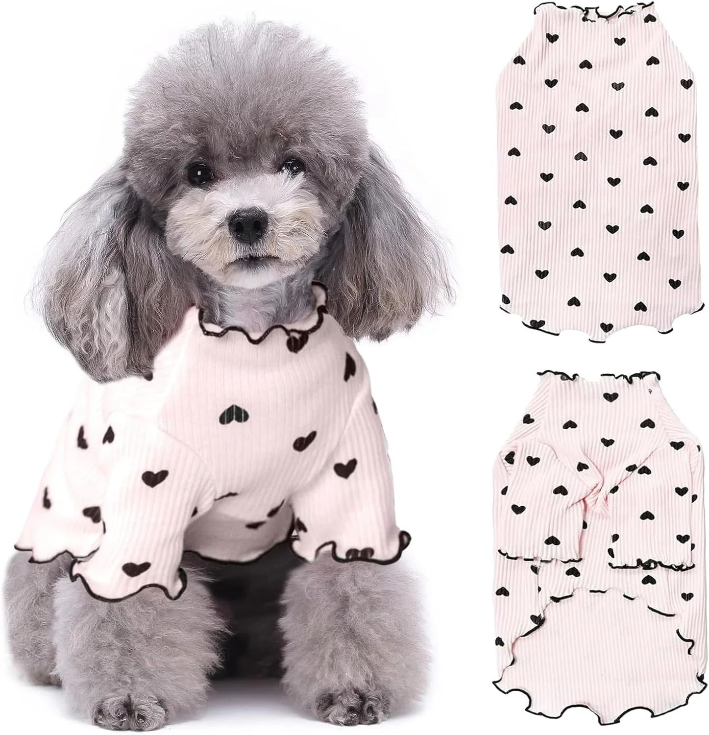 لباس سگ برای سگ های کوچک و متوسط و گربه، تیشرت تابستانی سگ، لباس خواب سگ کشی آستین بلند، لباس نرم توله سگ، تیشرت تنفسی برای سگ های چیواوا، شیتزو، یورکشایر