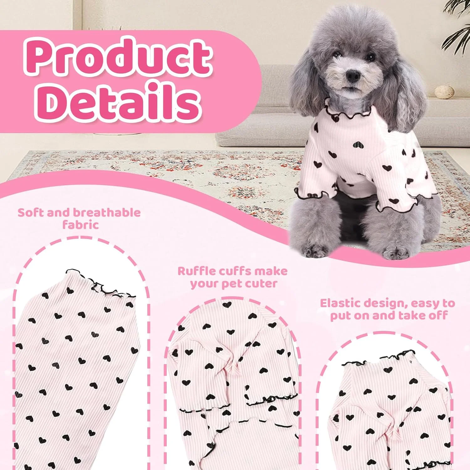 لباس سگ برای سگ های کوچک و متوسط و گربه، تیشرت تابستانی سگ، لباس خواب سگ کشی آستین بلند، لباس نرم توله سگ، تیشرت تنفسی برای سگ های چیواوا، شیتزو، یورکشایر