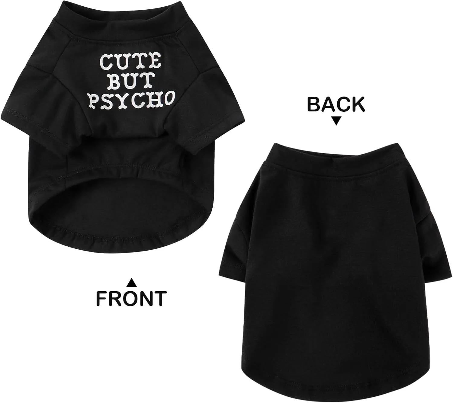 لباس سگ تی شرت آستین کوتاه تابستانی برای سگ های کوچک لباس توله سگ تنفسی تی شرت یقه گرد بلوز مشکی سایز M