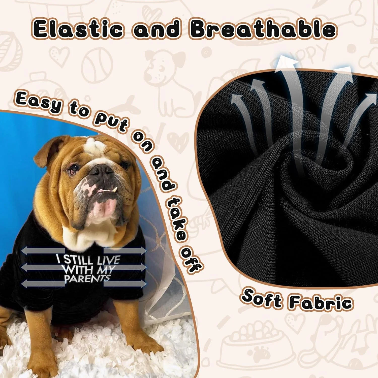 لباس سگ تی شرت آستین کوتاه تابستانی برای سگ های کوچک لباس توله سگ تنفسی تی شرت یقه گرد بلوز مشکی سایز M