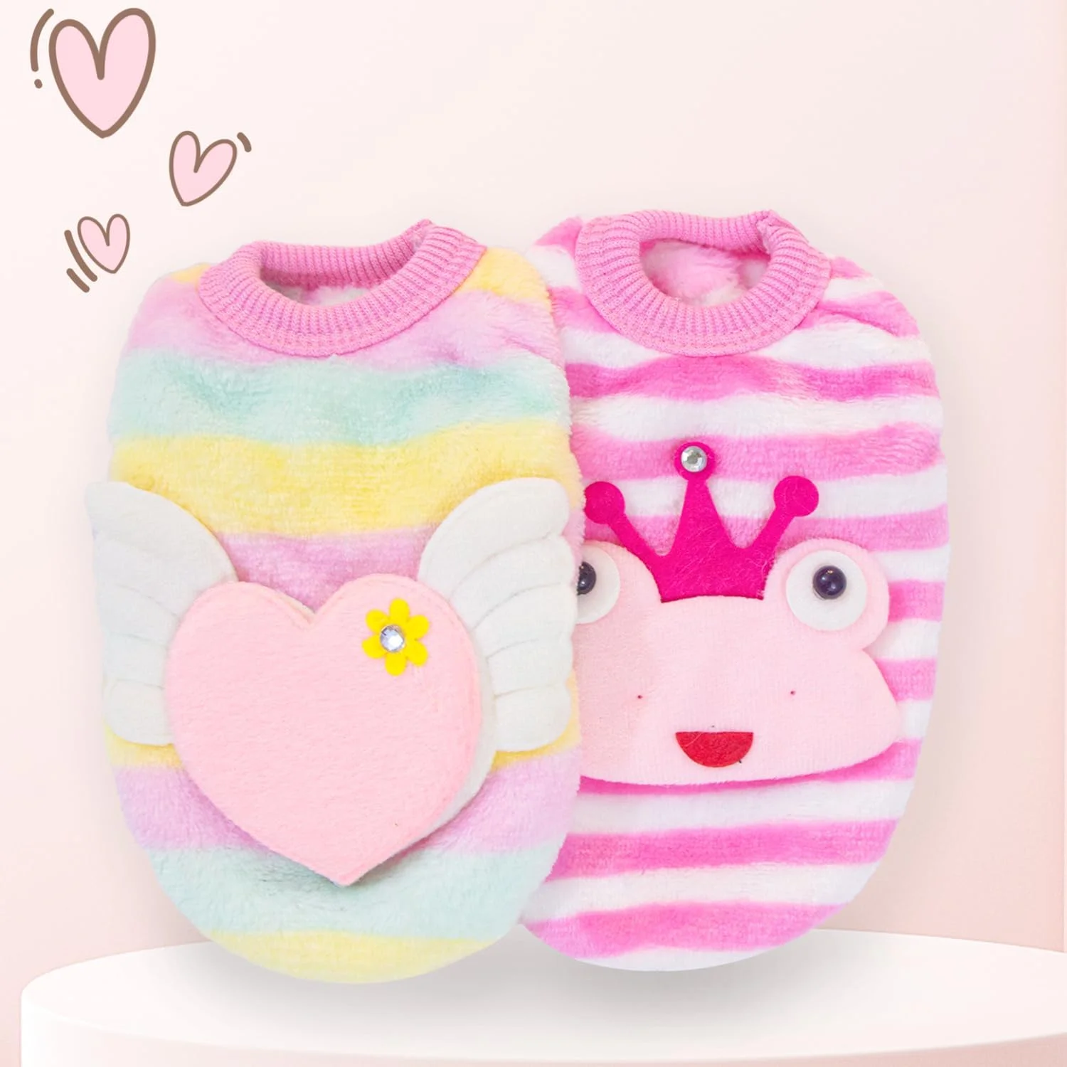 ست دو عددی لباس سگ فنجانی، ژاکت پشمی نرم و گرم برای سگ های خیلی کوچک، مناسب توله سگ، چیواوا، یورکی، لباس پاییزی و زمستانی زیبا برای حیوانات خانگی مانند بچه گربه، خرگوش، خوکچه هندی، سایز XXS مناسب سگ های 0.3 تا 0.7 کیلوگرم