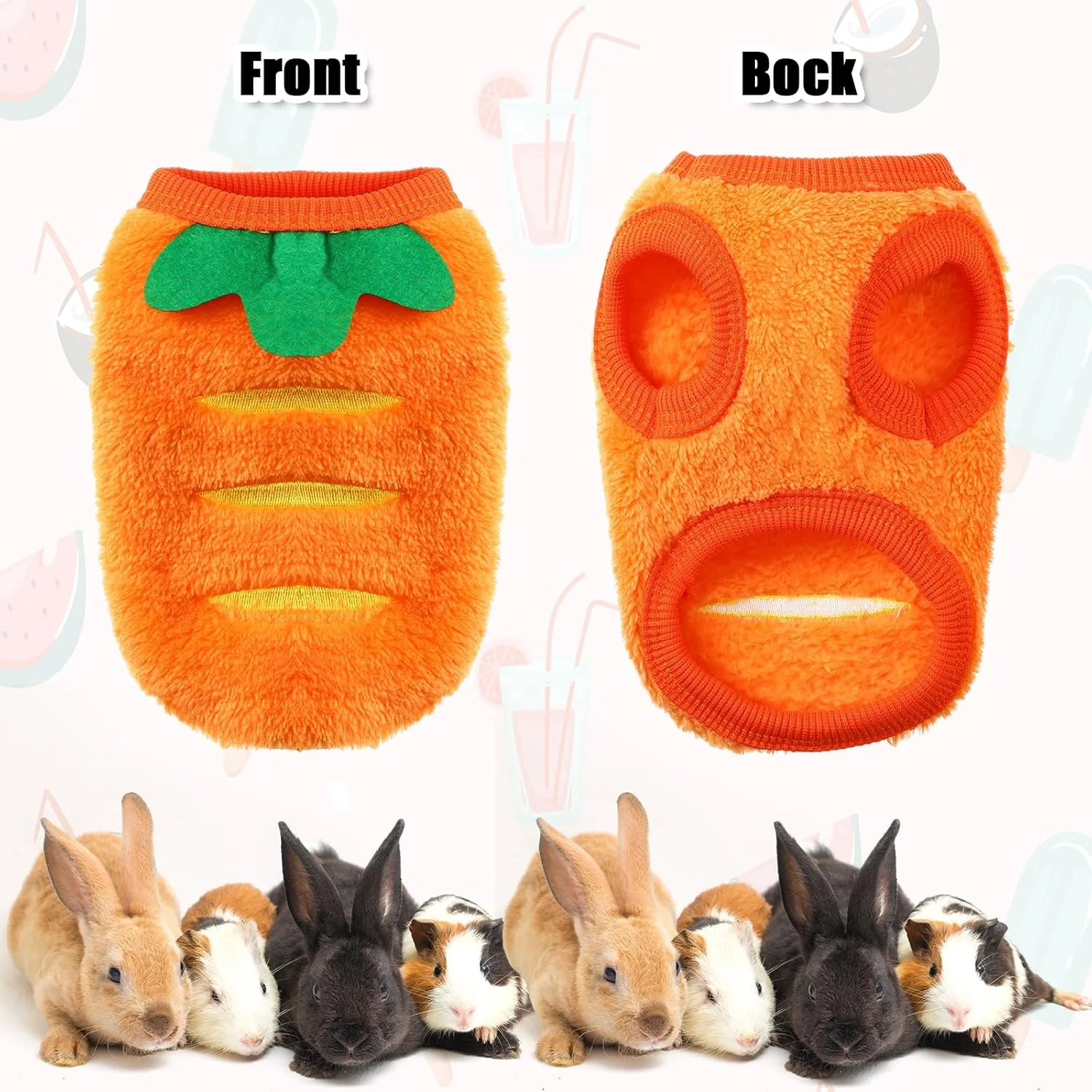 ست لباس خوکچه هندی Clysee شامل 10 تکه، 5 لباس خوکچه هندی، 5 کلاه مینیاتوری زیبا با بند قابل تنظیم، جلیقه گرم حیوانات کوچک و کلاه بافتنی دستی راحت برای همستر و خرگوش (سبک تازه)