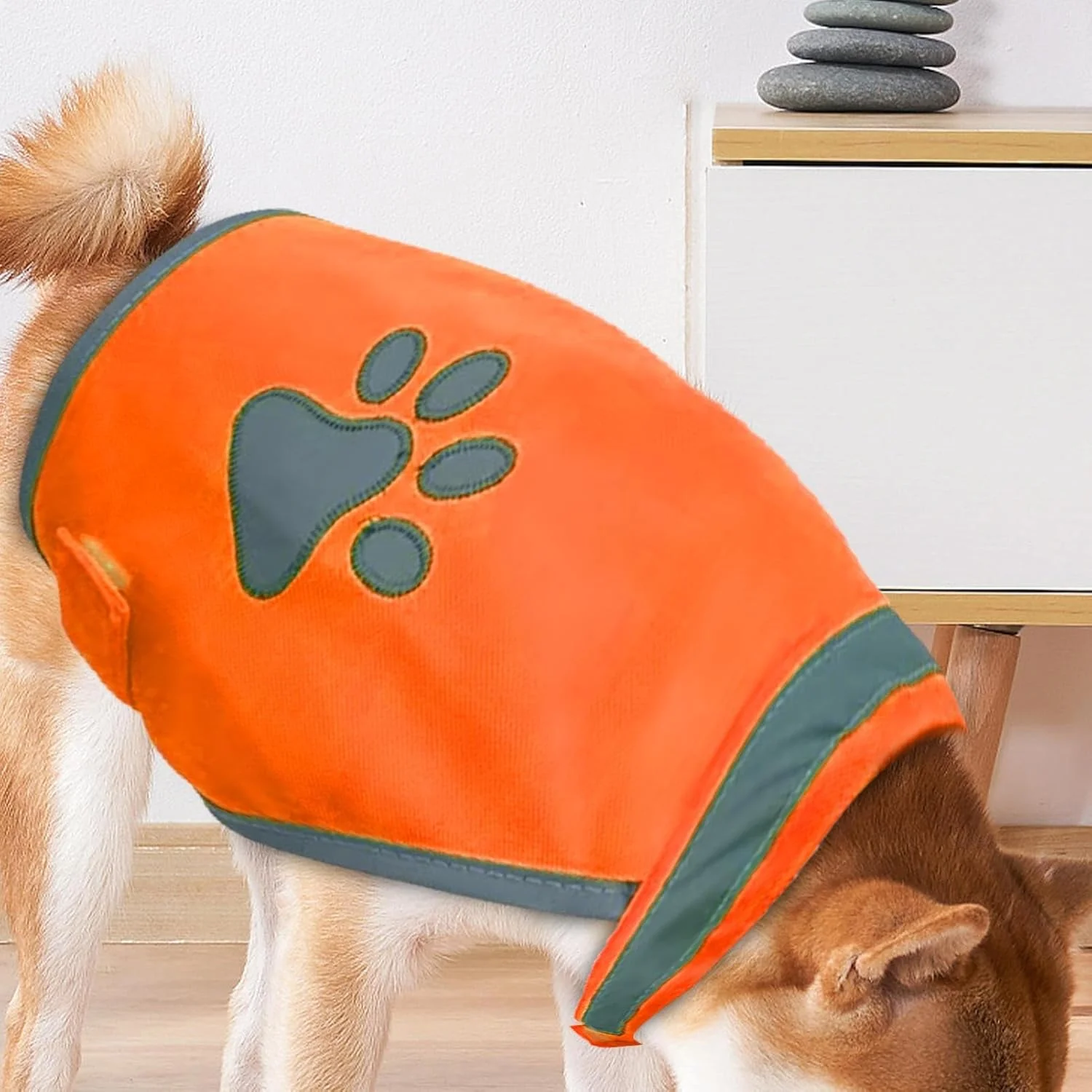 لباس سگ جلیقه بازتابنده، جلیقه فلورسنت ایمنی در فضای باز برای سگ - لباس شب سگ با دید بالا جلیقه امنیتی حیوانات خانگی دنده قابل مشاهده برای پیاده روی، ماجراجویی