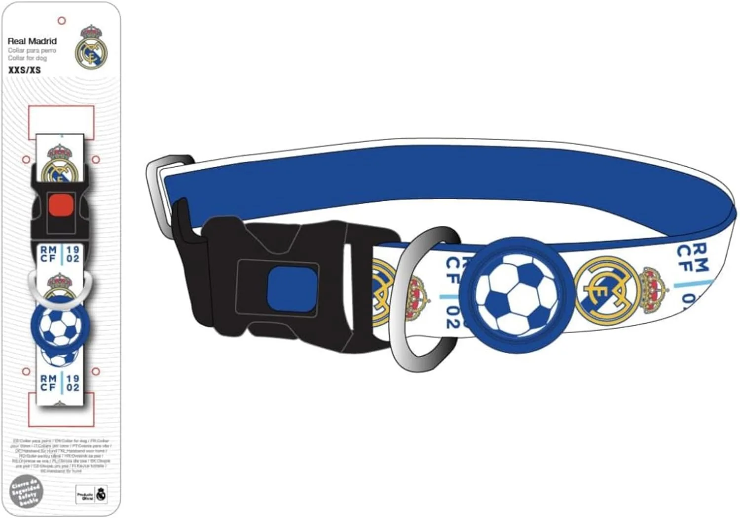 قلاده سگ طرح رئال مادرید مناسب سایز خیلی کوچک و کوچک