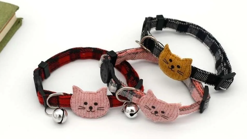 قلاده گربه با زنگوله، گردنبند سگ زیبا، بند گردن گربه، لباس برای سگ ها، هدیه لباس گربه، تزئینی حیوانات خانگی (آبی)