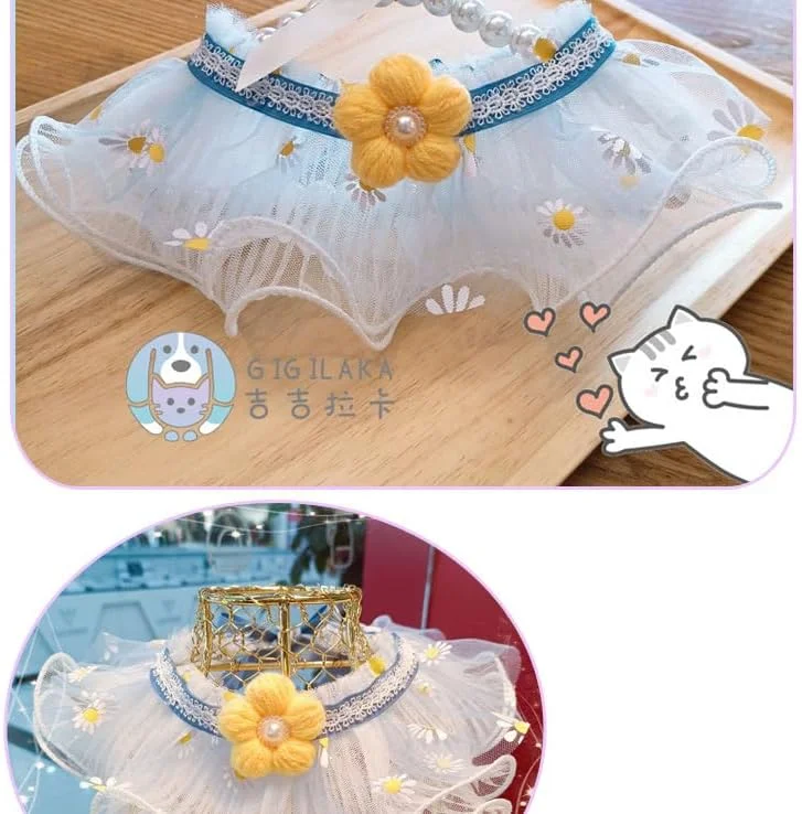 قلاده سگ یقه توری، روسری سگ، پیشبند، گردنبند، کراوات، بند گردن، لوازم جانبی روسری برای بچه گربه و توله سگ