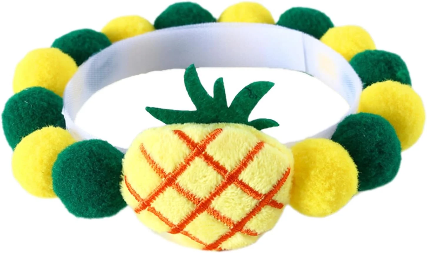 قلاده چسبی رنگارنگ برای جشن تولد حیوانات خانگی و تزئینات کریسمس، دارای پوم پوم های قابل تنظیم