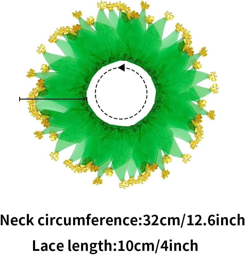 قلاده های فانتزی حیوانات خانگی برای لباس سنت پاتریک، قلاده های سگ الاستیک نرم و زیبا با آویز شبدر برای لباس مهمانی توله سگ و گربه