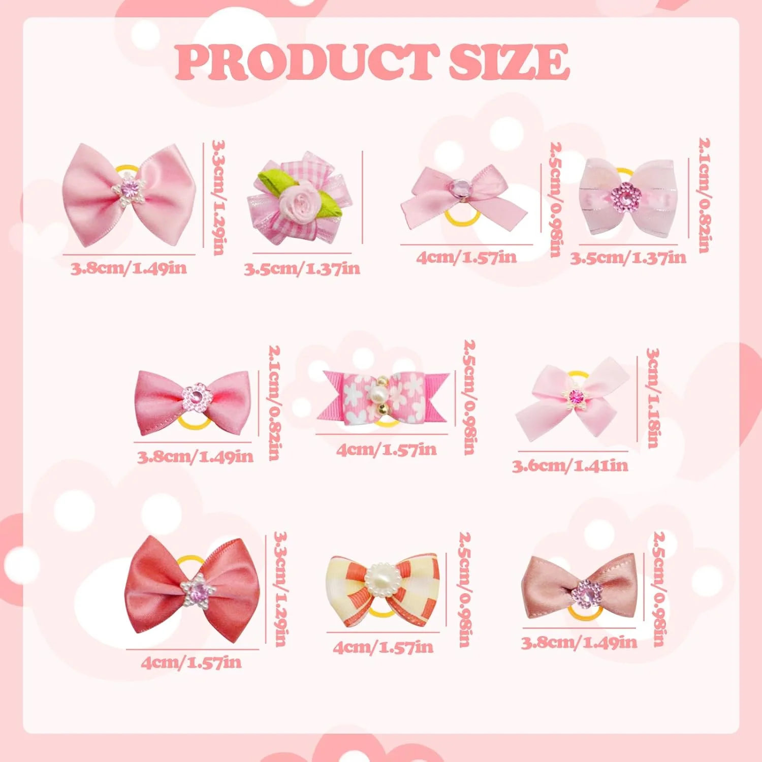 20 عدد پاپیون موی سگ، پاپیون های موی سگ کوچک رنگارنگ، پاپیون های موی الاستیک سگ با کش مو، لوازم آرایشی موی سگ برای سگ های کوچک، مناسب استفاده روزانه و تعطیلات