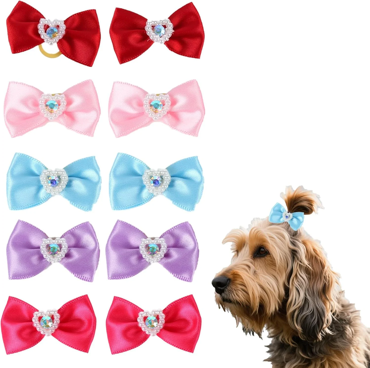 12 عدد کش موی رنگارنگ سگ برای آراستگی حیوانات خانگی، کش موی الاستیک سگ های گل آفتابگردان زیبا با نوارهای لاستیکی پاپیون سگ لوازم جانبی آراستگی حیوانات خانگی برای سگ های یورکی توله سگ بچه گربه