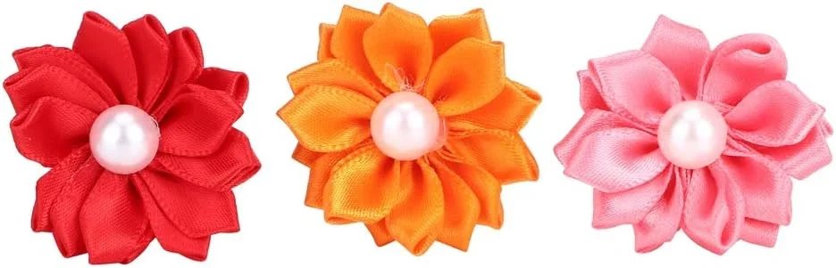 پاپیون موی سگ خانگی رنگارنگ با تزیین مروارید، لوازم آرایش گربه های کوچک برای آراستگی روزانه