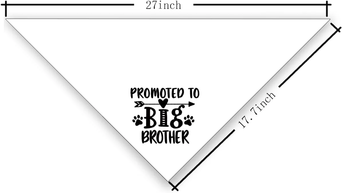 دستمال گردن سگ راحت، روسری رنگ سفید برای سگ های کوچک، متوسط و بزرگ، هدیه سگ برادر بزرگتر، هدیه خنده دار سگ برای جشن تولد، دستمال گردن سگ برادر بزرگتر، 63.5 در 43.18 سانتی متر