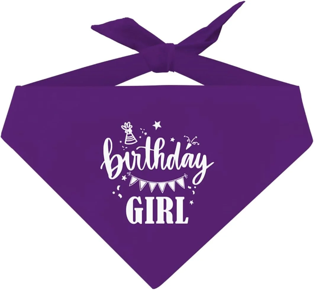 دستمال گردن سگ دخترانه راحت، دستمال مرطوب تنفسی، هدیه روسری حیوانات خانگی برای جشن تولد، روسری سگ رنگ بنفش