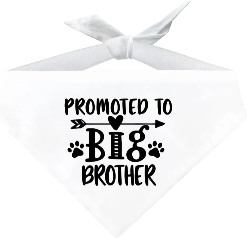 دستمال گردن سگ راحت، روسری رنگ سفید برای سگ های کوچک، متوسط و بزرگ، هدیه سگ برادر بزرگتر، هدیه خنده دار سگ برای جشن تولد، دستمال گردن سگ ارتقا یافته به برادر بزرگتر