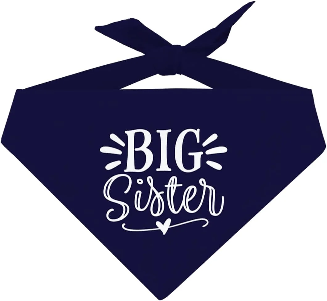 دستمال گردن سگ راحت، شال آبی تیره برای سگ های کوچک، متوسط و بزرگ، توله سگ و گربه، هدیه خواهر بزرگتر برای سگ ها، هدیه دخترانه برای جشن تولد، دستمال گردن سگ خواهر بزرگتر