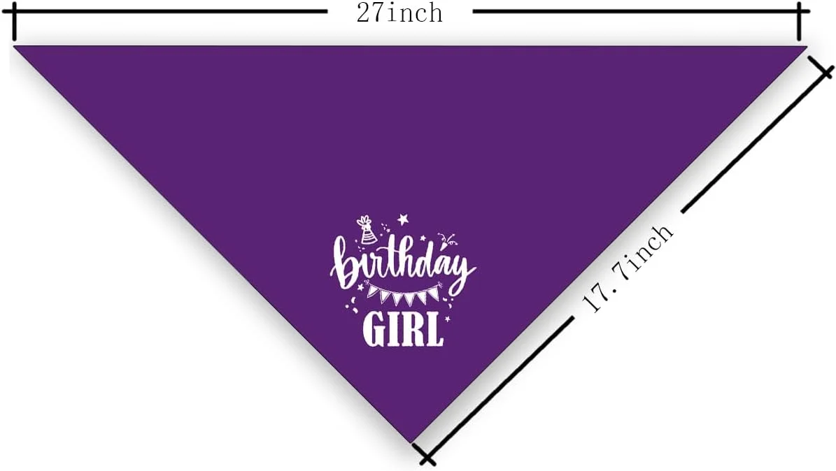 دستمال گردن سگ دخترانه راحت، دستمال مرطوب تنفسی، هدیه روسری حیوانات خانگی برای جشن تولد، روسری سگ رنگ بنفش