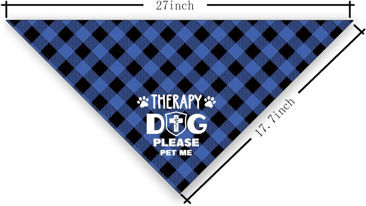 دستمال گردن سگ راحت برای سگ های پسر و دختر، شال چاپی چهارخانه کلاسیک برای سگ های کوچک، متوسط و بزرگ، هدیه سگی برای جشن تولد، دستمال گردن سگ درمانی لطفا نوازش کنید