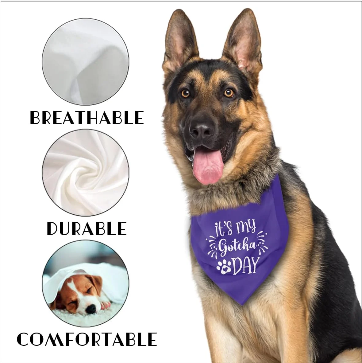 دستمال گردن سگ راحت، برای سگ، توله سگ و گربه، دستمال پارچه ای فلانل برای حیوانات خانگی کوچک، متوسط و بزرگ، هدیه خنده دار حیوانات خانگی برای جشن تولد، روز نجات من، 63.5 در 43 سانتی متر