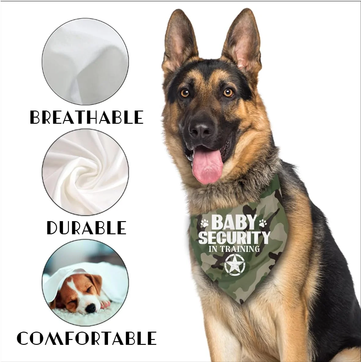 دستمال گردن سگ راحت، شال چاپی استتار برای سگ های کوچک، متوسط و بزرگ، هدیه سگی پسرانه دخترانه برای جشن تولد، دستمال گردن سگی ایمنی کودک