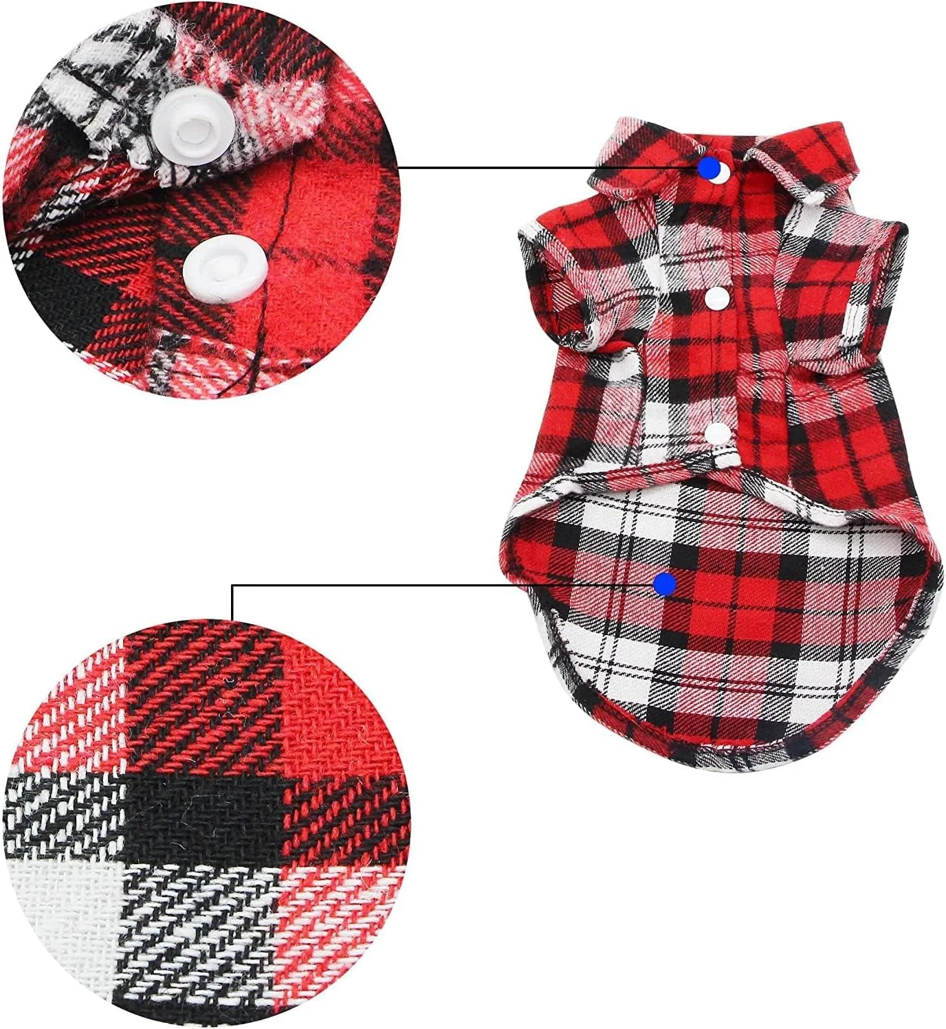 پیراهن سگ، لباس چهارخانه حیوانات خانگی، تی شرت گربه، تی شرت چهارخانه سگ به سبک بریتانیایی برای تمام فصول، لباس توری پایه حیوانات خانگی، لباس گربه معمولی نرم و دوست داشتنی (M، قرمز)