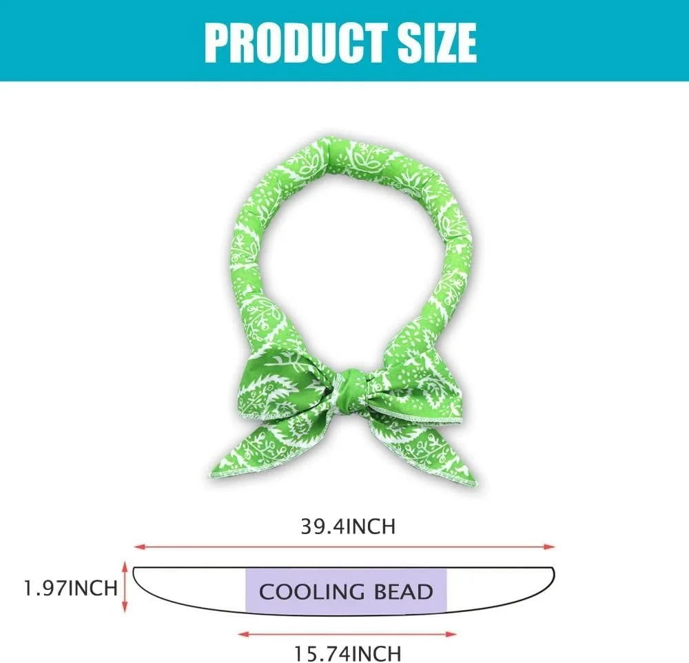 دستمال گردن خنک کننده سگ، خنک کننده سریع، کاربردی، قابل استفاده مجدد، دستمال گردن یخی خنک کننده گربه، بادوام (برگ مشکی)