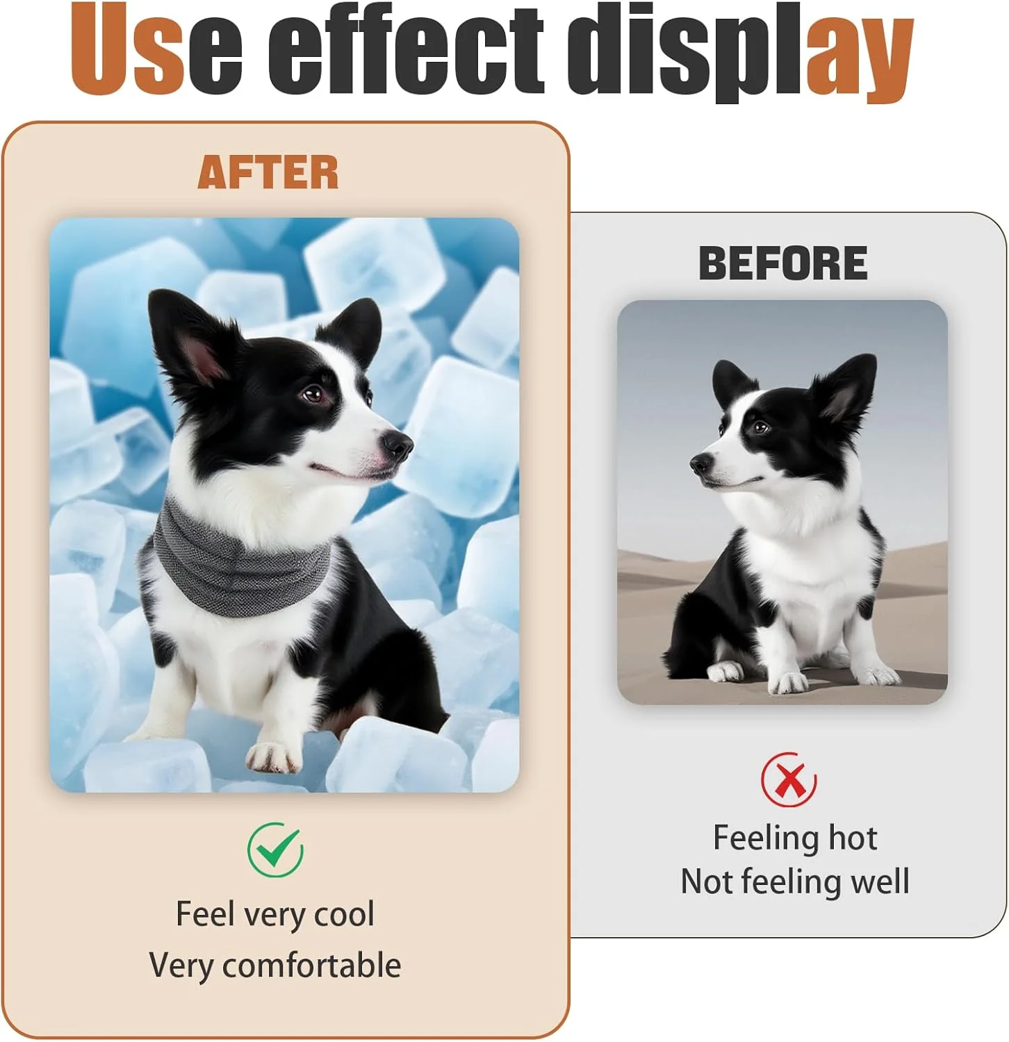 یقه خنک کننده سگ - دستمال گردن خنک کننده قابل استفاده مجدد برای تسکین هوای گرم، روسری حیوانات خانگی تابستانی سبک و قابل تنفس (L)