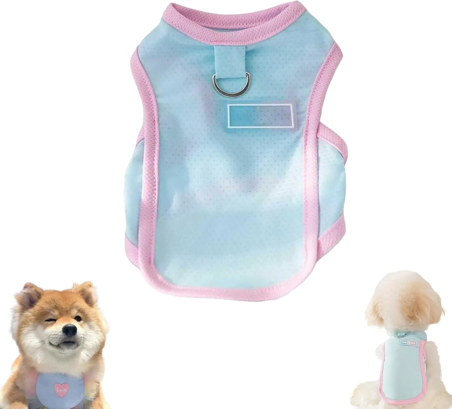 جلیقه خنک کننده سگ، ژاکت خنک کننده حیوانات خانگی مناسب فصل تابستان، تیشرت سگ با قابلیت خشک شدن سریع و محافظت در برابر اشعه ماوراء بنفش به همراه حلقه D، لباس تنفسی برای سگ های کوچک، مناسب پیاده روی و مسافرت در فضای باز (آبی، سایز M مناسب وزن 2.5 تا 3.5 کیلوگرم)