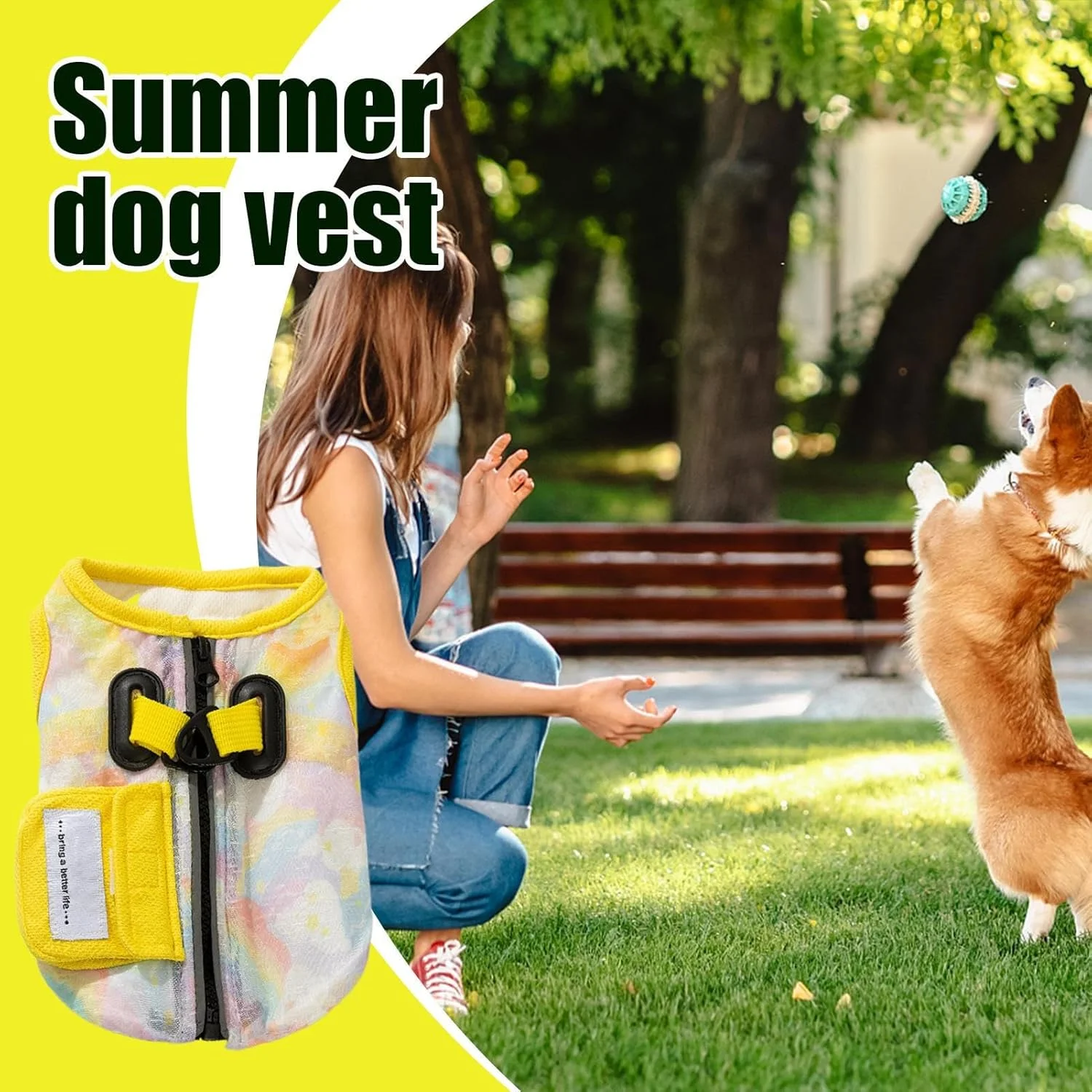 پیراهن خنک کننده سگ، لباس خنک کننده حیوانات خانگی، پوشاک بدون آستین با حلقه D برای مهار در هوای گرم، فعالیت های خارج از منزل، مسافرت با ماشین، بازدید از پارک، بازی در حیاط خلوت، پیاده روی های تابستانی پیراهن خنک کننده سگ، لباس خنک کننده حیوانات خانگی، پوشاک بدون آستین با حلقه D برای مهار در هوای گرم، فعالیت های خارج از منزل، مسافرت با ماشین، بازدید از پارک، بازی در حیاط خلوت، پیاده روی های تابستانی