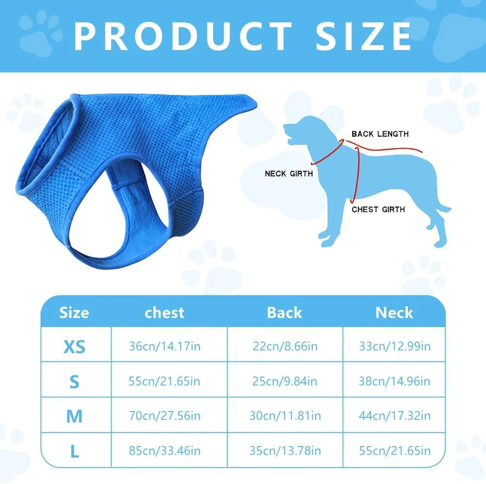 جلیقه خنک کننده سگ، کت خنک کننده تابستانی سبک وزن با هارنس چسبی قابل تنظیم برای سگ های کوچک، مناسب فعالیت های آموزشی و پیاده روی در فضای باز (XS-آبی) جلیقه خنک کننده سگ، کت خنک کننده تابستانی سبک وزن با هارنس چسبی قابل تنظیم برای سگ های کوچک، مناسب فعالیت های آموزشی و پیاده روی در فضای باز (XS-آبی)