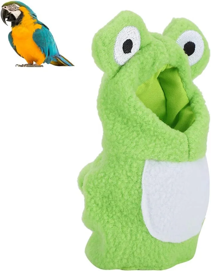 لباس پرنده خانگی طرح قورباغه، لباس طوطی طرح قورباغه، لباس طوطی، دکور پرنده مناسب برای نمایش حیوانات خانگی و عکس کریسمس (L)
