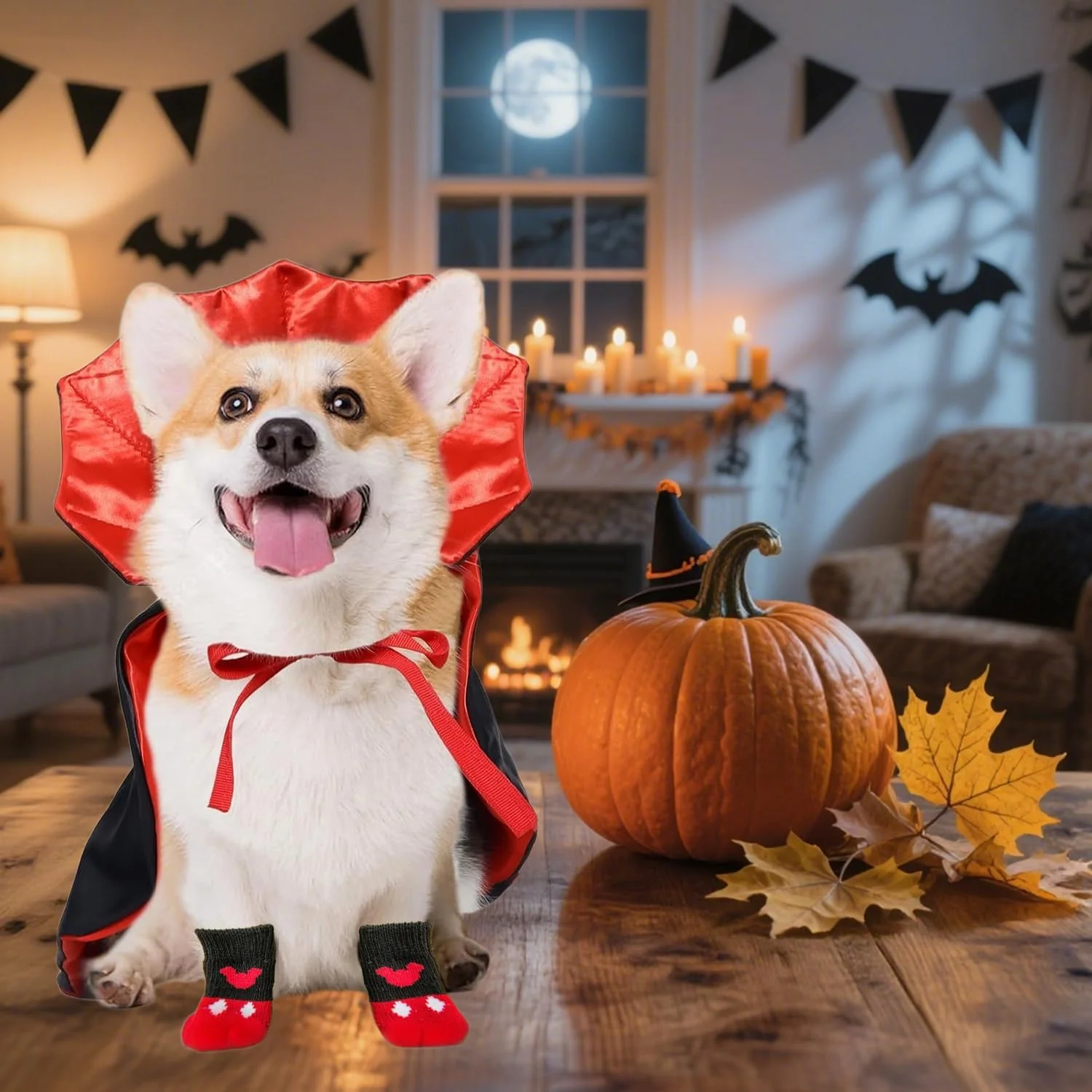 شنل خون آشام سگ و گربه مناسب هالووین برای سگ های کوچک، متوسط و بزرگ