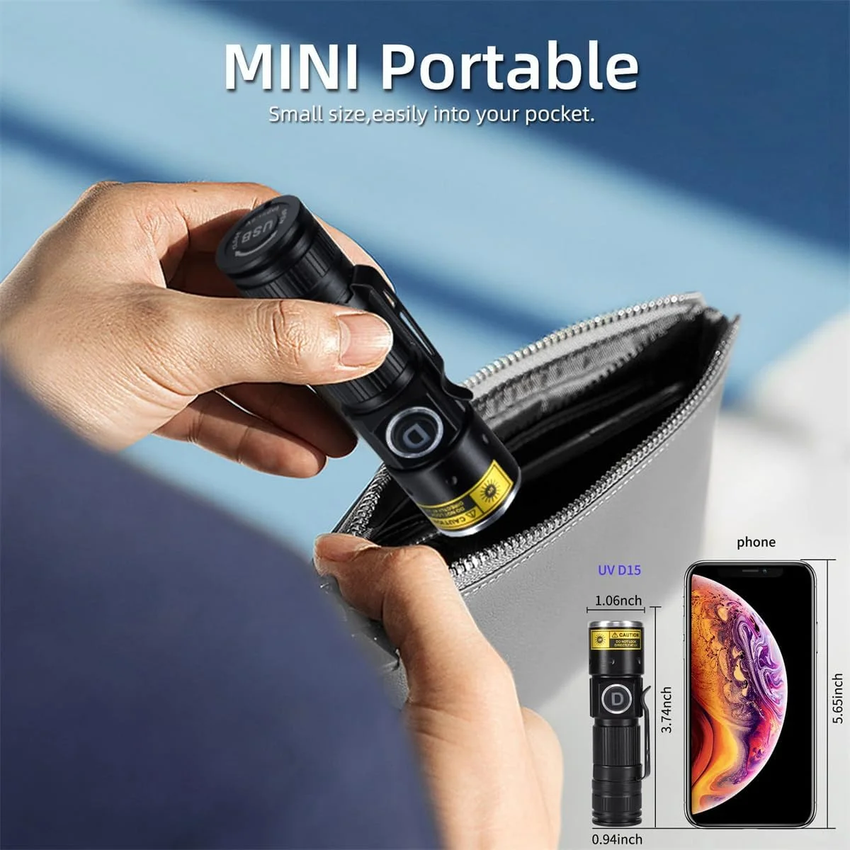 چراغ قوه فرابنفش 365 نانومتری TERRIFI، چراغ قوه LED قابل حمل و زومدار با نور سیاه فرابنفش برای خشک کردن چسب UV، تشخیص لکه حیوانات خانگی، و یافتن عقرب چراغ قوه فرابنفش 365 نانومتری TERRIFI، چراغ قوه LED قابل حمل و زومدار با نور سیاه فرابنفش برای خشک کردن چسب UV، تشخیص لکه حیوانات خانگی، و یافتن عقرب