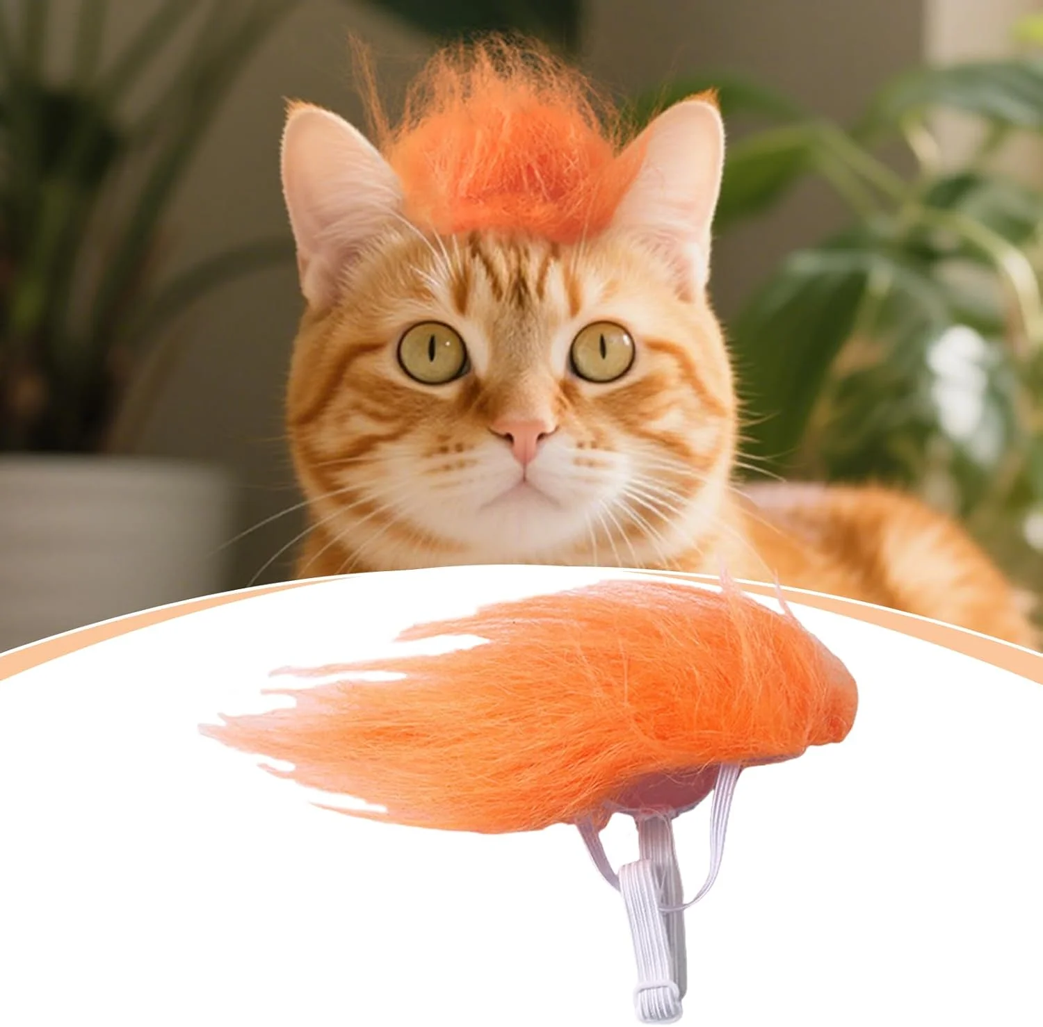 کلاه گیس خنده دار نارنجی حیوانات خانگی - کلاه گیس حیوانات خانگی تزئینات نقش آفرینی گربه برای توله سگ بچه گربه منزل مسافرت در فضای باز جشنواره های کریسمس