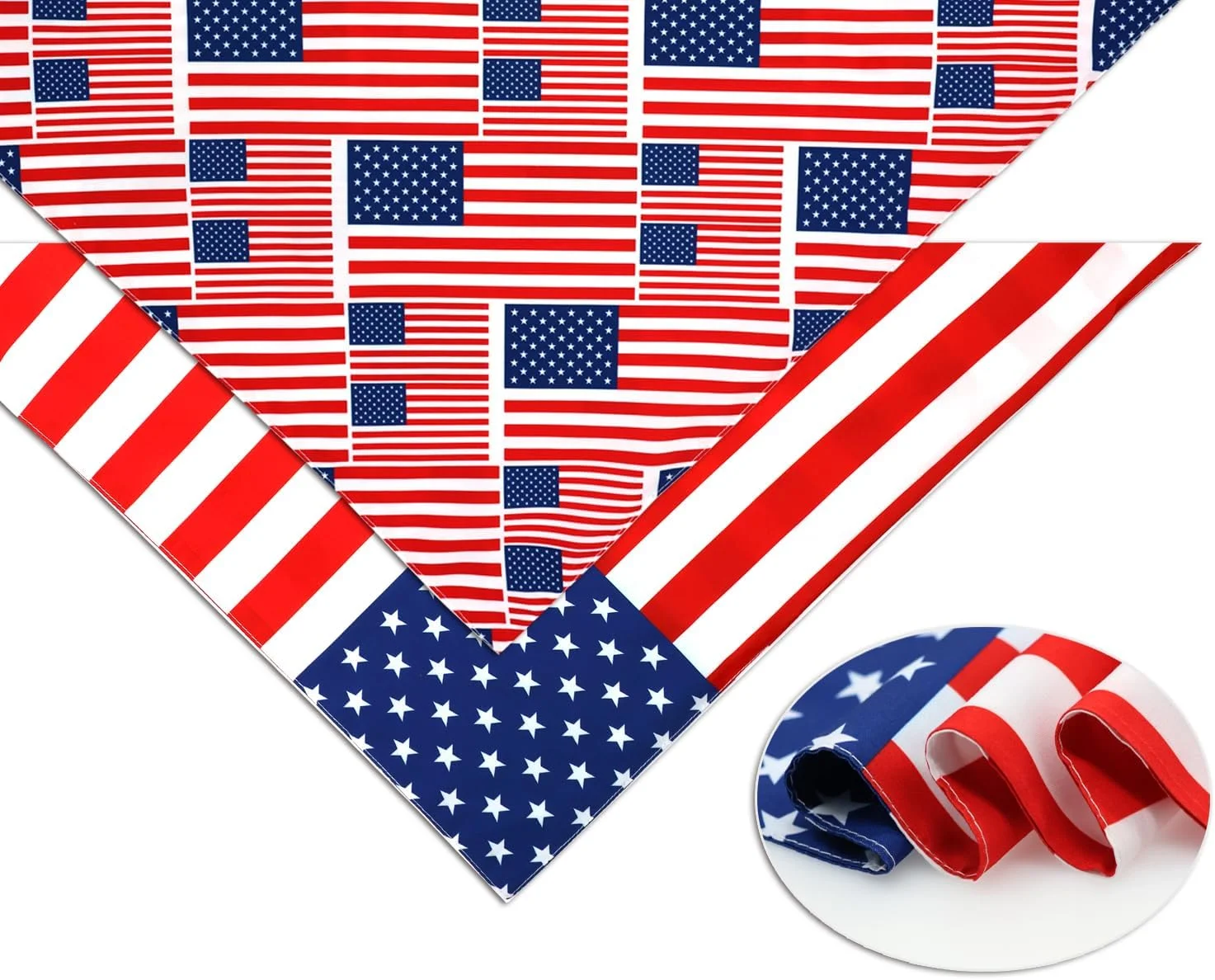 دستمال گردن سگ با طرح پرچم آمریکا، لباس سگ برای چهارم جولای، روسری مثلثی بزرگ تابستانی میهن پرستانه برای روز استقلال و روز یادبود، شال حیوانات خانگی برای پسران و دختران، قرمز، سفید و آبی (2 عدد، بزرگ)