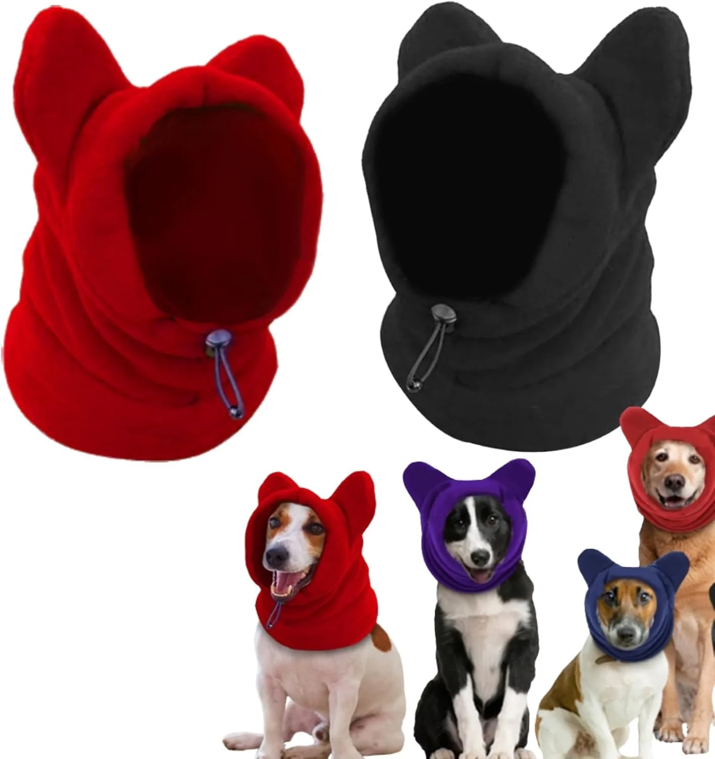 کلاه سگ با پوشش گوش برای سگ ها، کلاه گرم زمستانی، محافظ گوش سگ، کلاه سر ضخیم و گرم کننده سگ، هودی گوش برای سگ های بزرگ، گربه ها و حیوانات خانگی 2 عدد