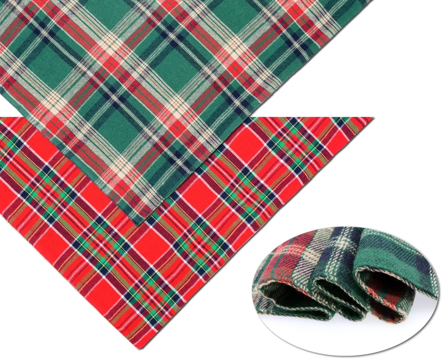 دستمال گردن سگ کریسمس، لباس تعطیلات، طرح راه راه چهارخانه کلاسیک، لباس سگ مثلثی برای پسران و دختران، شال گردن حیوانات خانگی چهارخانه قرمز و سبز زمستانی برای سگ های متوسط تا بزرگ (2 عدد)