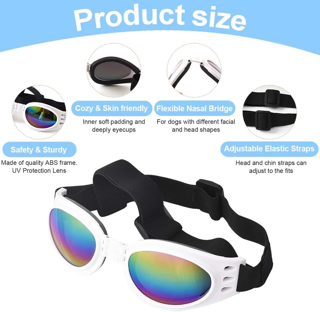 عینک آفتابی سگ COYUN، محافظ چشم سگ در برابر اشعه UV و آب، مناسب برای سفر، بسته 2 عددی عینک آفتابی سگ COYUN، محافظ چشم سگ در برابر اشعه UV و آب، مناسب برای سفر، بسته 2 عددی