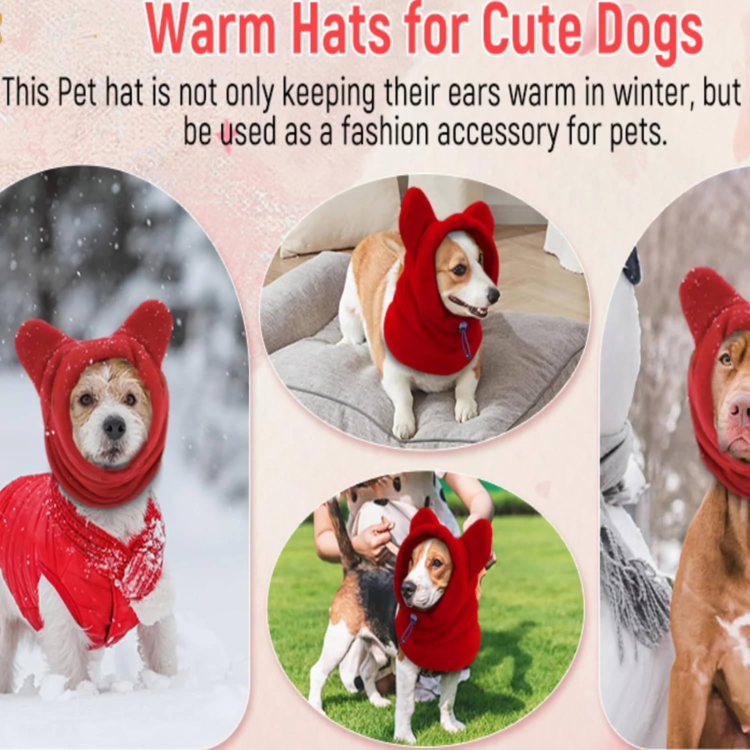 کلاه سگ با پوشش گوش برای سگ ها، کلاه گرم زمستانی، محافظ گوش سگ، کلاه سر ضخیم و گرم کننده سگ، هودی گوش برای سگ های بزرگ، گربه ها و حیوانات خانگی 2 عدد