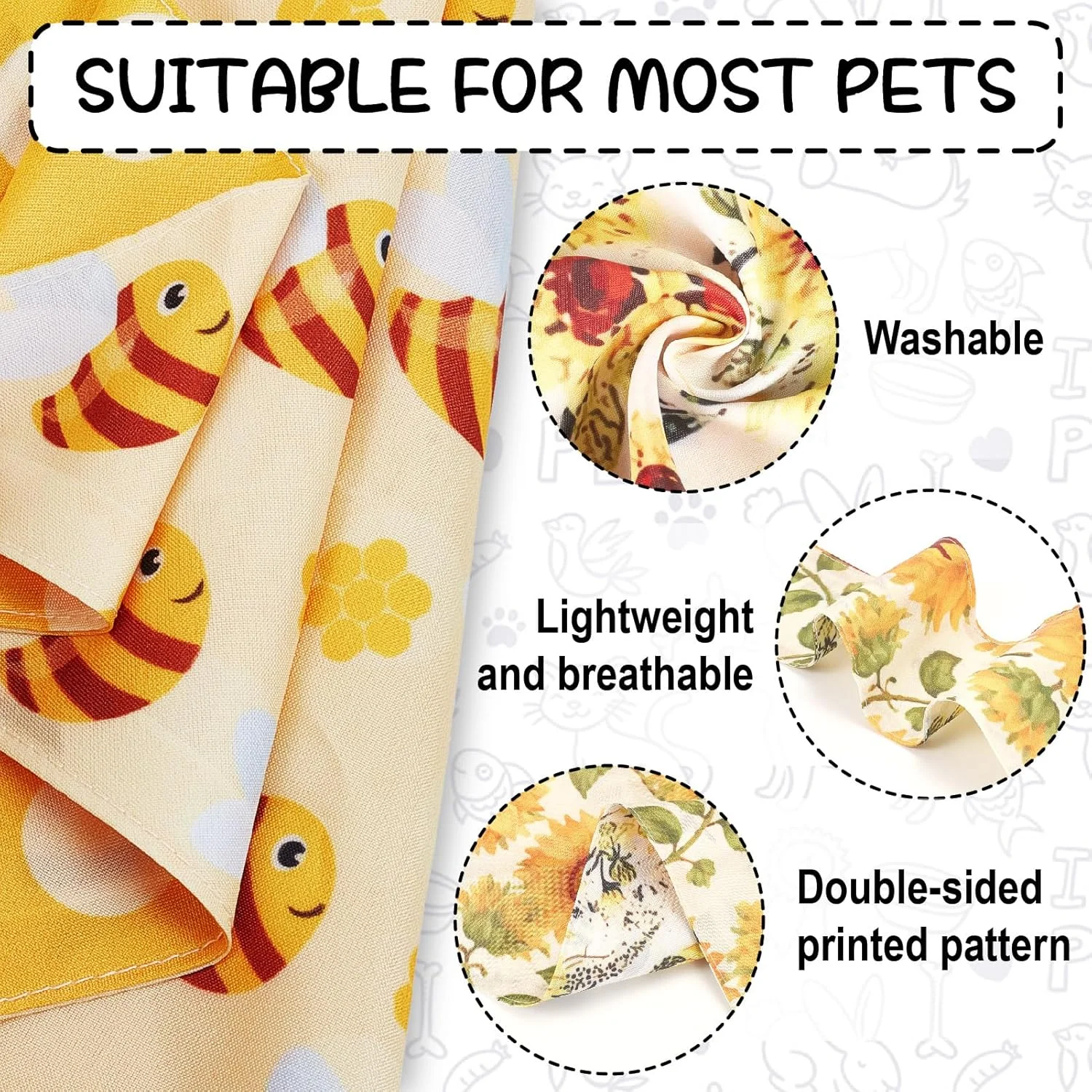 کراسپیر بسته 2 عددی سگ خرگوشی، آناناس، تخم مرغ های عید پاک، روسری مثلثی آناناس برای سگ های متوسط و بزرگ، حوله گربه برگشت پذیر، پیشبند گربه قابل تنظیم، لوازم جانبی حیوانات خانگی، مهمانی روز عید پاک