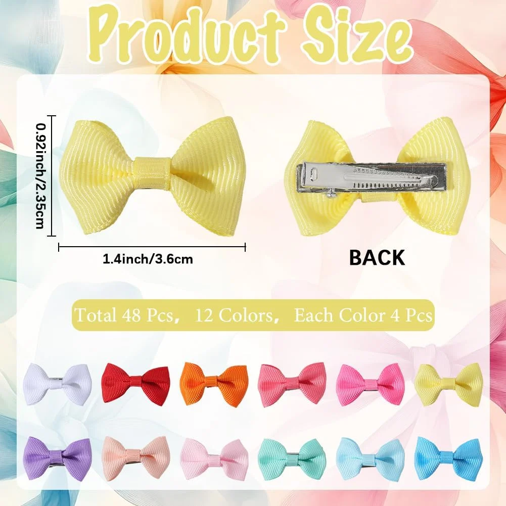 CREATCABIN بسته 48 عددی پاپیون مو سگ، کوچک و زیبا، با گیره، دست ساز، بسته بزرگ پاپیون برای سگ، گربه، بچه گربه، خرگوش، لوازم جانبی مراقبت از حیوانات خانگی، کریسمس، 3.6 x 2.35 سانتی متر