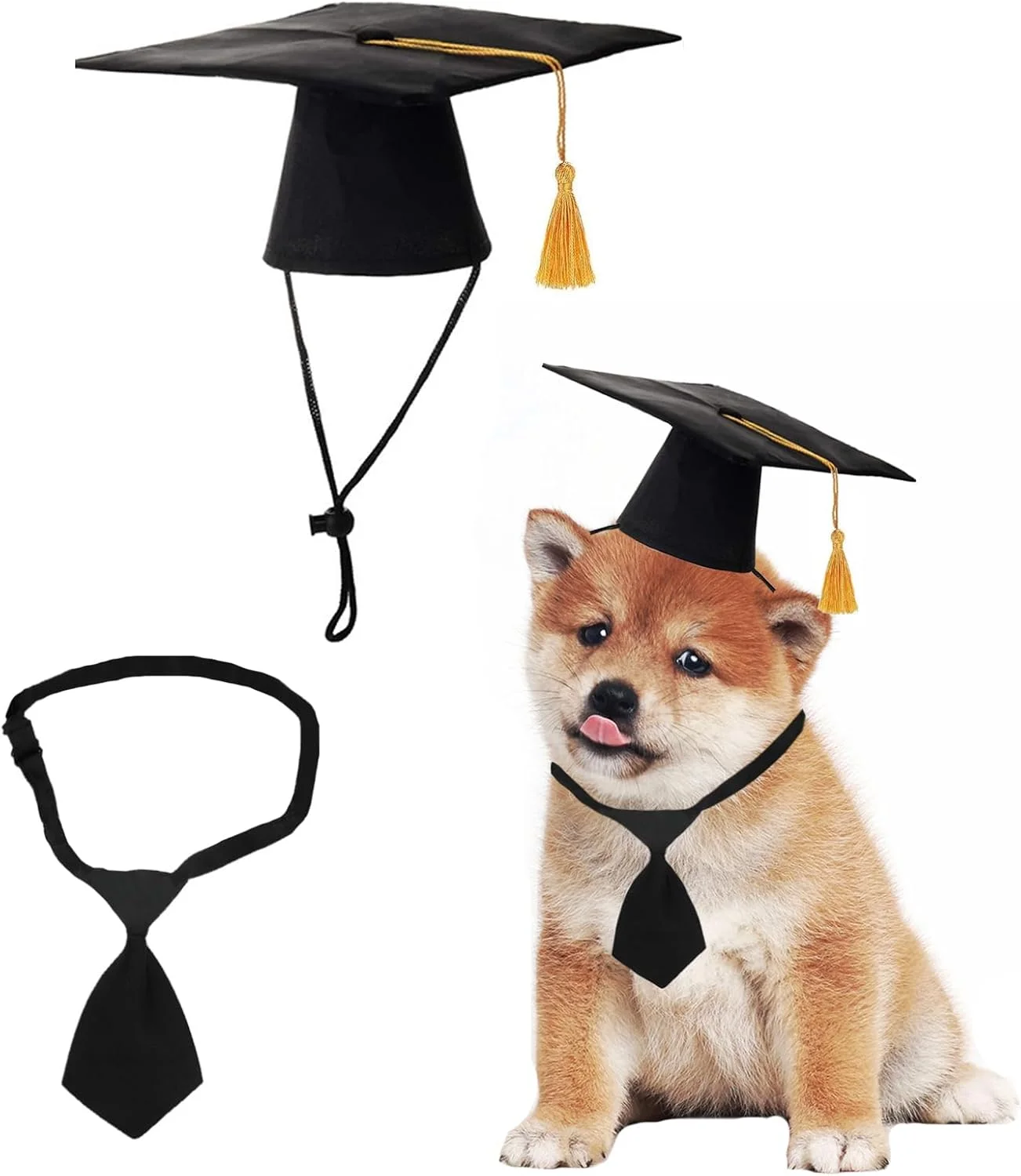 کلاه فارغ التحصیلی حیوانات خانگی DALJIAFA با پاپیون، کلاه فارغ التحصیلی سگ و گربه کوچک با پاپیون، کراوات گردنی توله سگ، کلاه منگوله دار برای لباس پوشیدن جشن تولد و لوازم جانبی مهمانی کلاه فارغ التحصیلی حیوانات خانگی DALJIAFA با پاپیون، کلاه فارغ التحصیلی سگ و گربه کوچک با پاپیون، کراوات گردنی توله سگ، کلاه منگوله دار برای لباس پوشیدن جشن تولد و لوازم جانبی مهمانی