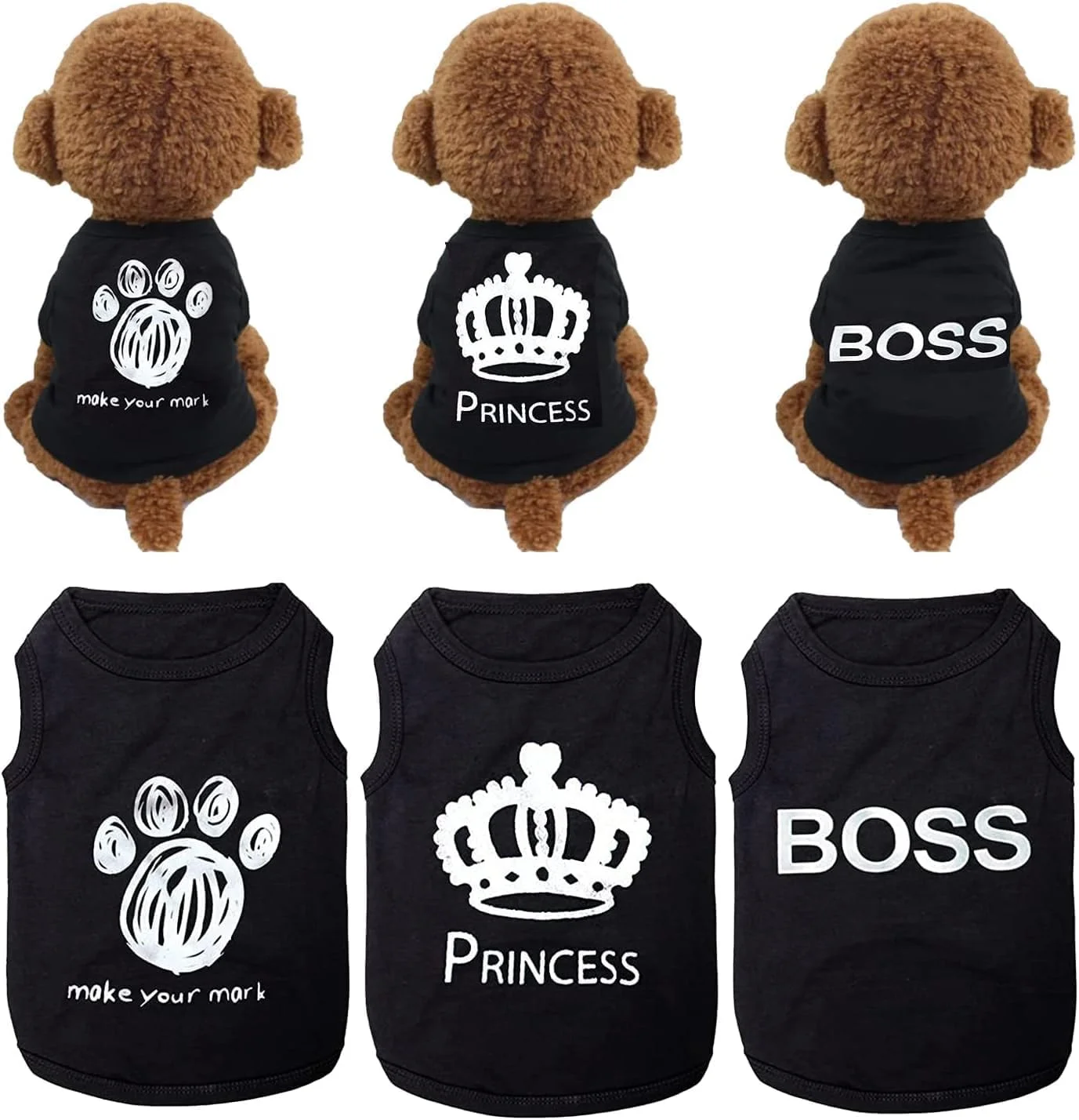 ست ۳ عددی تیشرت سگ Defsedar، تیشرت پنبه ای نرم توله سگ، تاپ و جلیقه تنفسی و سبک وزن، قابل شستشو در ماشین لباسشویی، کشسان برای سگ های کوچک، متوسط و بزرگ، سایز M