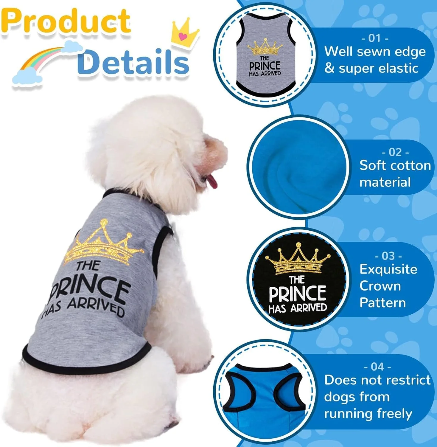 ست 3 عددی لباس سگ Defsedar، تی شرت های نرم و تنفسی سگ با طرح حروف برای سگ های خانگی، مناسب برای سگ های کوچک، چیواوا، یورکی، گربه ها، لباس برای سگ های نر و ماده (سایز M)